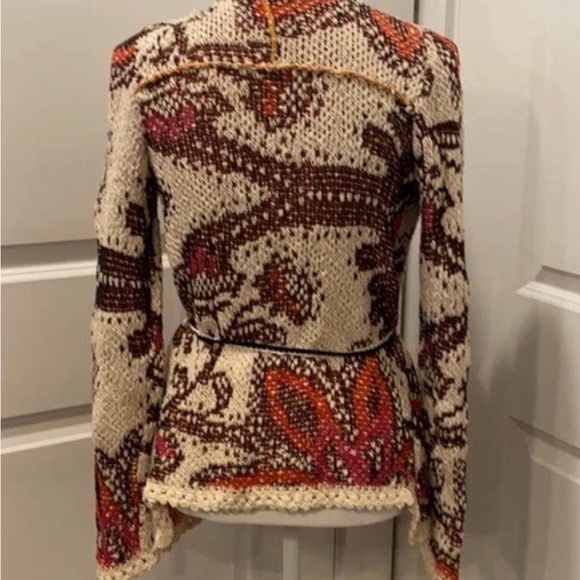 Rare Anthropologie Moth Pleiades Paisley Knit Open Cardigan - Picture 10 of 10